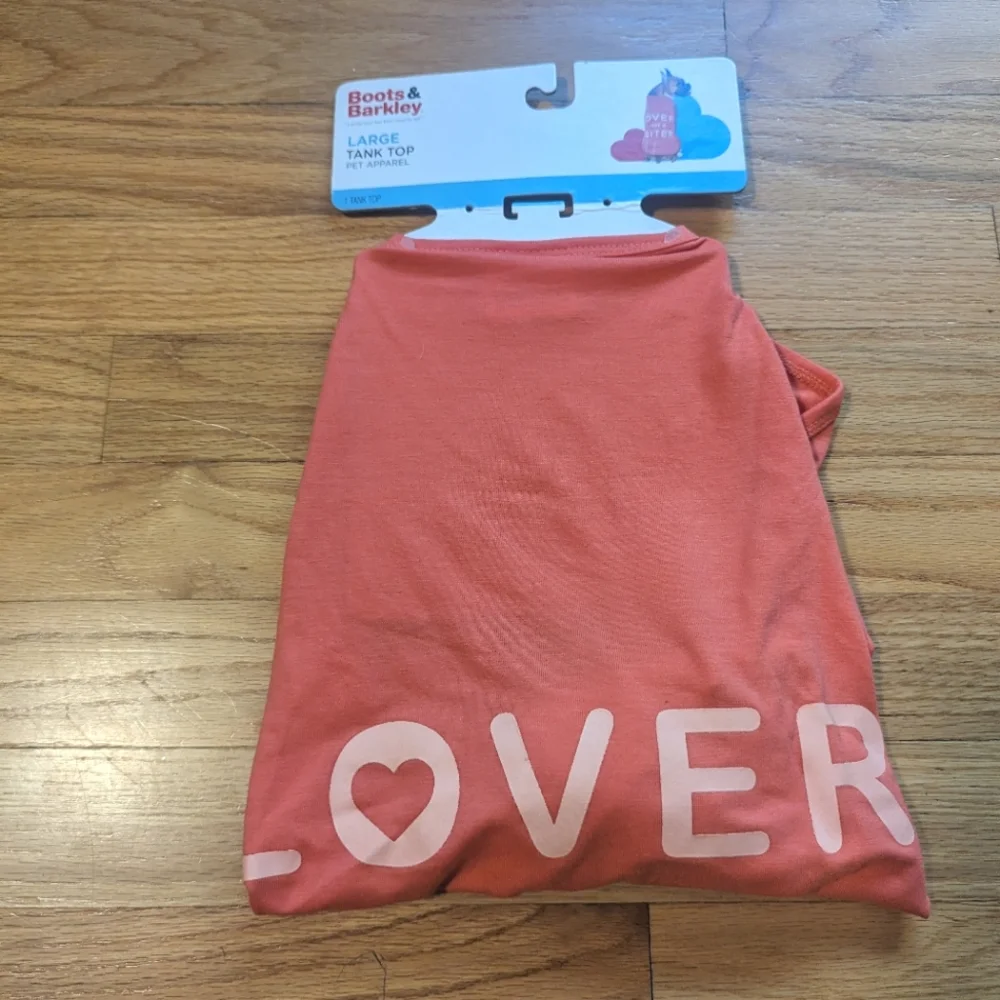 $5 Coral LARGE DOG LOVER not a BITER Tank Top Pet Apparel Boots & Barkley